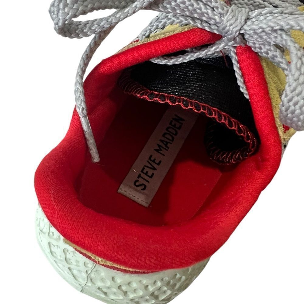 Steve Madden Women’s Sneakers 6.5M Red Yellow Black Mint Green Sole RUN02S1 - Picture 8 of 9